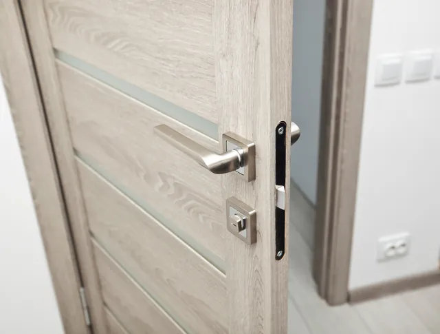 Innentür mit Nahaufnahme der Griffgarnitur